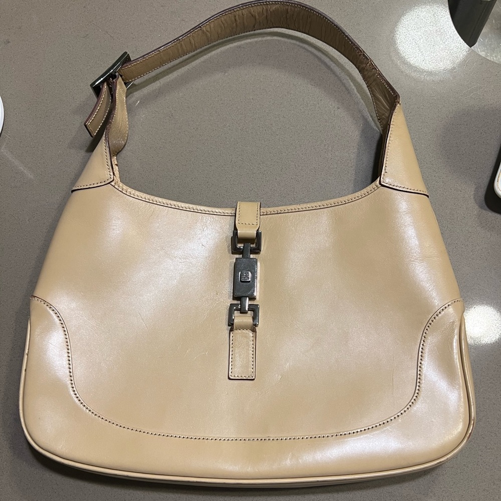 Gucci Beige Leather Hobo Bag with Silver Hardware - Picture 13 of 14